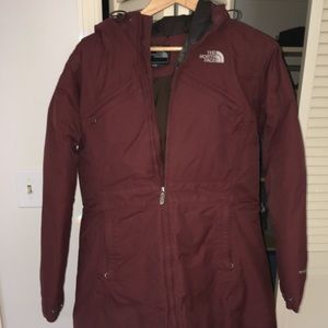 Women’s North face Arctic Parka, cherry brown L